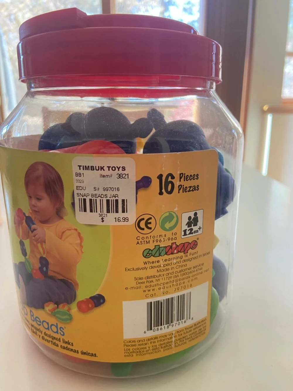 EduShape Snap Beads Baby Building Soft Toy Set, Never used
